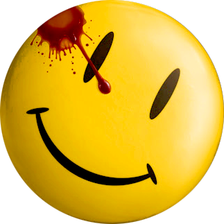 bloody smiley face button from Watchmen film