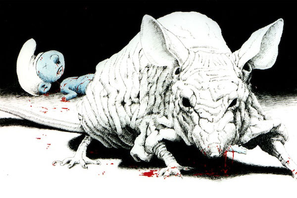 dead smurf illustration