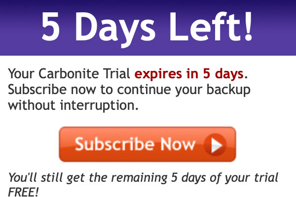 carbonite application alert