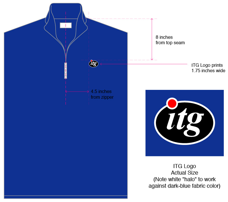 production art for an ITG branded fleece
